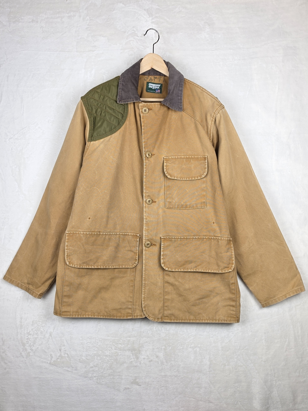 Vintage SafTbak Canvas Shooting Jacket Mens 2XL Made in USA Game Pocket